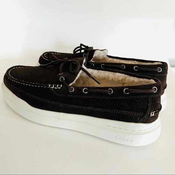 Cole Haan Men's GrandPro Rally Leather Brown Sneakers Size 9 Faux Shearling NWOB - Picture 3 of 11